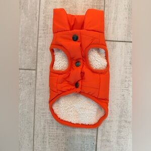 Orange Dog Vest with Fleece Lining